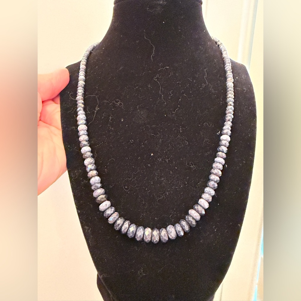 NWOT JAY KING STERLING SILVER SAPPHIRE NECKLACE, LONGEST 21"